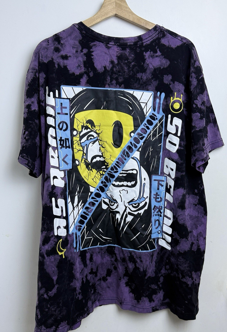 Beautiful Bastard Shirt Mens 2XL Purple Tie-Dye Anime Graphic Tee Skater Grunge
